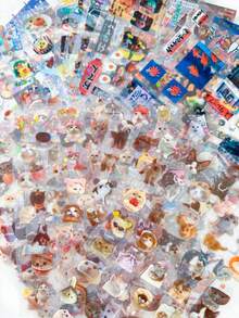 10 buah Stiker Kartu Flash Berongga Lucu Seri Camilan Showa, Stiker Alat Tulis DIY untuk Jurnal Sampah, Scrapbook, Buku Harian, dan Lainnya - MultiWarna - View 5