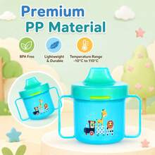 1PC 220ml Dual Handle Duck Spout Sippy Cup, Integrated Lid And Straw, PP Material, Anti-Drop Anti-Spill Water Cup, Portable Direct Drinking, Suitable For Daily Use - Multicolor - View 6