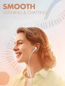 Wired Earphone Type C Electronic Earbuds , 3.5mm Jack Round Plug, USB C Earbuds, Earbuds Audio Headphones Electronic Calls & Music Bass Stereo Compatible With Iphone In-Ear Headphones Headset For Ipad/Pc - 白色 - 查看 4