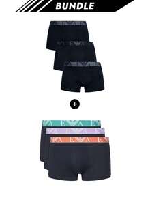 Emporio Armani [حزمة] 3 عبوات سراويل داخلية رجالية مطاطية + 3 عبوات سراويل داخلية رجالية CO3 - أزرق/أزرق/أزرق + أزرق داكن - مشاهدة 1