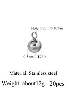 20pcs Stainless Steel Basic Handmade Round Bead Welding Rings Pendant DIY Jewelry Accessories For Necklace, Bracelet, Earrings - Silver (1300) - View 7