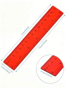 2 Transparent Plastic Rulers, Multiple Colors, 6 Inches Long Each, Suitable For Students, School Supplies, Office And Home Use, With Inch And Centimeter Scales - Multicolor - View 5