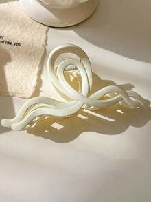 1pc Women's 13cm Large Wave Plastic Hair Clip, Suitable For Daily Use, Party Styling, Hair Accessory, Perfect For Vacation Outfits, Summer Home Essential, Ideal Bathroom Hair Accessory - Multicolor - View 7