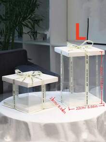 1pc Party & Holiday Gift Box, 1-Tier, 2-Tier, 3-Tier Gift Storage Box,Christmas - White - View 7
