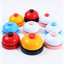 2pcs/Set Handheld Bell Metal Classroom Buzzer, Board Game Accessory Microphone Prop, Small Office Desk Service Bell Buzzer, Suitable For Front Desk Reception Counter Dinner Bar Hotel Classroom Games (Random Color) - A - View 2
