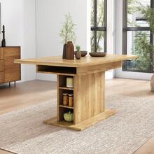 Extendable Dining Table / Modern, Minimalist Style Dining Table / With Storage Space / Dining Table/Café And Side Table / Multifunctional / Large Storage Space / Suitable For Dining Room And Living Room - 自然色 - 查看 5