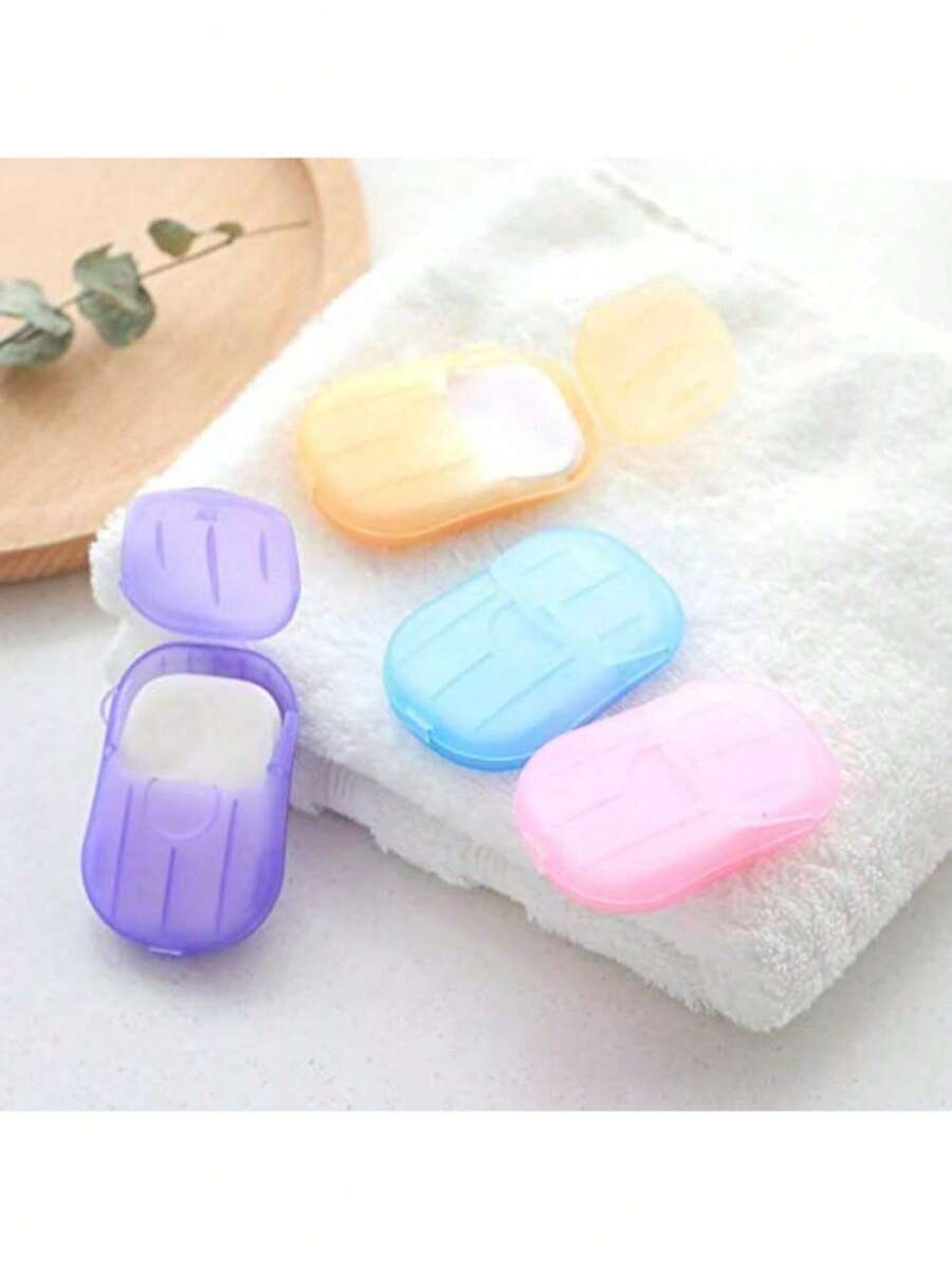 5 Boxes (90-100 Sheets) Disposable Soap, Portable Travel Soap Paper, Mini Disposable Scented Soap, Suitable For Travel, Business Trips, Camping, Hiking Or Any Outdoor Activities - A - View 1