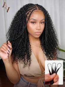 ARABELLA Afro Kinky Curly 鉤編接髮，自然色，100% 真人髮，羽毛鉤編髮，14-24 英吋，預束隱形奇蹟結接髮，輕盈可重複使用保護性髮型 - SNatural - 查看 3