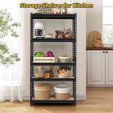 Heavy Duty 5-Tier Metal Shelving Unit – Adjustable Standing Storage Rack – 2500 Lbs Capacity – Utility Shelves For Garage, Pantry, Warehouse, Kitchen, Laundry - 黑色 - 查看 6