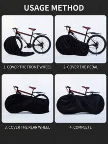 Bicycle Cover - Dust-Proof Tire Protector, Suitable For Mountain Bikes, Road Bikes And Hybrid Bikes. Black, Suitable For Indoor And Outdoor Use, Easy To Maintain And Durable. - Multicolor - View 10