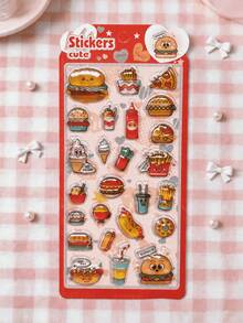 20pcs Original Q-Lia 3D Puffy Epoxy Stickers Kawaii Cartoon Raised Bubble Sticker DIY Journal Phone Case Kids Toy Decoration - Multicolor - View 9
