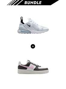 Nike [Bundle] Air Max Air Max 270 Trail Women's Running Shoes White / Black AH6789 + Air Jordan 1 Air Force 1 '07 Women's Sneakers White/Black IB7696-100 - White+White - View 1