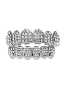 HIPHOP Style Gold Grillz Full Mouth 6 Teeth Dental Caps - Multicolor - View 6