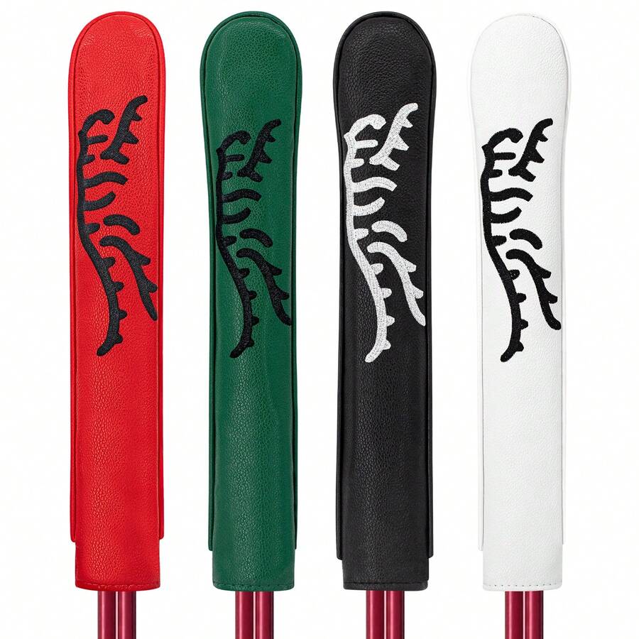 1 Stück Golf Ausrichtungsstab Abdeckung - Themenstickerei, 4 Farben | Premium PU Material | langanhaltend | Für Schlagtraining | Passend für die meisten Ausrichtungsstäbe | Golf Trainingsgeschenk für Männer & Frauen - Verschiedenfarbig - Übersicht 1