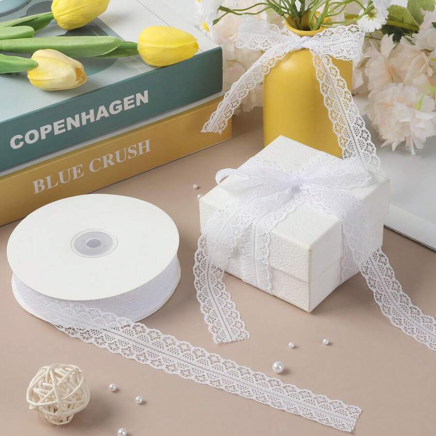 1PC- 5 Yards Lace Trim DIY Handmade Decoration Clothing Edge Knitting Tablecloth Sofa Lace Fabric Material (Paper Spool Not Included) - Multicolor - View 1
