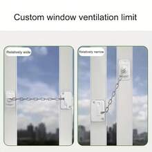 1pc Adjustable Window Security Lock - Self-Adhesive, No Drilling Installation, Durable Metal And Plastic Material, Suitable For Home Security, Ventilation And Privacy, Home Security Lock, Fashion Lock Design, Easy To Install Lock - White - View 10