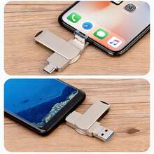 2TB 3-In-1 USB Flash Drive หน่วยเก็บข้อมูลภายนอก เข้ากันได้กับโทรศัพท์/IPod/คอมพิวเตอร์/IOS และ Android/PC - ดู 8