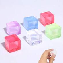 Colorful Transparent Ice Cube Squishy Stress Relief Toy, Soft Sensory Fidget Toy For Kids And Adults, Anxiety Relief Sensory Toy Set, Cute Desktop Decor, Party Favor Gift - Multicolor - View 8