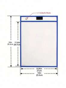 OBOVAY 1/2/4/6/8/10pcs Reusable Dry Erase Pockets, Large Size Writable And Erasable Pockets, Transparent Plastic File Sleeves, Teacher School Classroom Supplies, Learning Supplies, Back To School - A - View 2