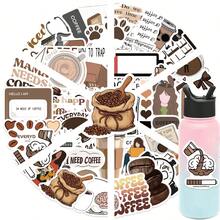 50pcs INS Style Coffee Aesthetic Art Stickers, Cartoon Stickers For Stationery, Phone, Notebook Decoration - A - View 11