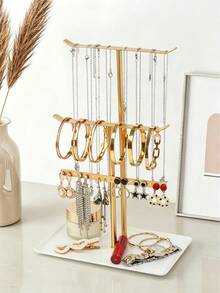 1pc Elegant Jewelry Stand, 3-Tier Rack To Neatly Store Necklaces, Earrings, Rings And Bracelets. It Is Both A Beautiful Home Decor And A Practical Storage Organizer. A Perfect Gift For Sisters, Mothers And Daughters. - Multicolor - View 11