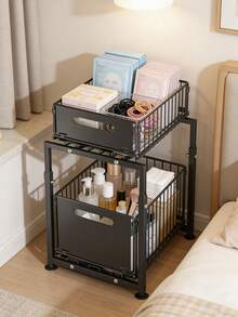 Under Sink Organizer, Pull Out Cabinet Storage Rack,Adjustable Under Sink Rack,Sliding Drawer Caddy,Kitchen Bathroom Storage Basket, Under Cabinet Organizer,Cleaning Supplies Storage Rack,Two Tier Under Sink Storage - Multicolor - View 11