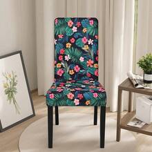 1pc/4pcs/6pcs/10pcs Elastic Soft Parsons Dining Chair Covers, Removable And Washable Universal Fit For Kitchen And Dining Room Chairs, Spring/Summer Green Leaf Print, Furniture Protection And Home Decor, Create Festive Atmosphere For Dining Room, Living Room And Kitchen Chairs - Multicolor - View 7