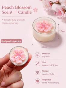 3D Austin Rose, Peony, Peach Blossom Scented Candle With Gift Box, Fruity And Floral Fusion, Beautiful Indoor Decor, Holiday Gift, Wedding Favor, Bridesmaid Gift, Christmas Gift, Spring Party Favor, Birthday Gift, Women's Gift - Multicolor - View 12