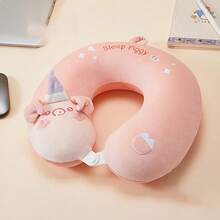 Miniso Neck Pillow Cloud Pig Memory Foam U-Shaped Cushion Contour Support For Travel Nap Memory Foam Inner Polyester Cover (1 PC) - Multicolor - View 6