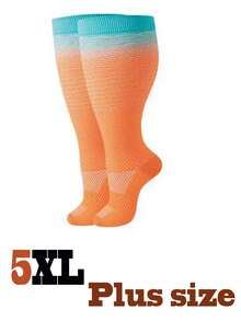 1 Pasang Kaos Kaki Kompresi Betis Unisex, Kaos Kaki Olahraga Modis Bergaris Warna-warni Cerah dan Menarik Perhatian untuk Pria dan Wanita - MultiWarna - View 32
