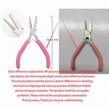 1pc Professional Round Jaw Pliers, Jewelry Pliers Round Nose Pliers, Precision Coiling And Bending Tool, Mini DIY Jewelry Making Tool, Ideal Tool For Crafters - Pink - View 9