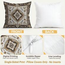 4 pièces Taies d'oreiller/housses de coussin imprimées sur un seul côté avec motif de tapis persan géométrique bohème, taies d'oreiller décoratives pour ambiance multi-scènes convenant au salon, canapé, chambre à coucher, insert d'oreiller non inclus - Multicolore - Voir 4
