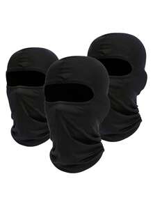 2pcs Men's Solid Color Quick-Dry Thin Elastic Balaclava Hat, Breathable Sun Protection Beanie For Daily Wear, Hiking, Climbing, Sports,Festival,Travel - Black + Dark Gray - View 9