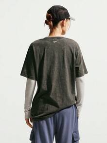 Nike Women's AS W NSW RETRO FLAIR TEE Short Sleeve Knit Collarless T-Shirt TIW1198-060 - Grey - View 2