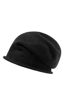 Unisex Oversized Loose Fit Solid Color Knit Beanie Hat, Soft Warm Winter Hat, Versatile Casual Streetwear, Outdoor Activities And Daily Commute Winter Apparel - Multicolor - View 5