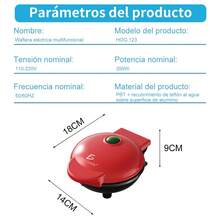 Máquina para Mini Donas Compacta 18*14*9cm Voltaje Universal 110-220V, Molde Antiadherente para Desayunos Postres y Detalles de Regalo - Rojo - Ver 2
