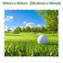 Golf Simulator Impact Screen, HD Projection Golf Hitting Screen With Grommets & Bungee Cords, Heavy Duty 300D Polyester Practice Screen With Storage Bag For Home Indoor & Outdoor Golf Training - 9.8 x 8.5 ft - View 5