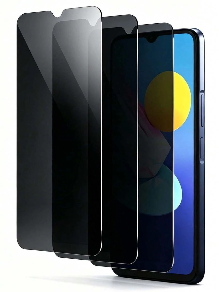 3Pcs Privacy Screen Protector Compatible With Vivo , 9H Hardness Anti-Spy Film, Privacy Glass Protection, Bubble-Free, Ultra Resistant - Black - View 1