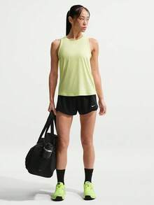 Nike Dri-FIT One 女款快乾中腰內層緊身 2 合 1 運動短褲 DX6013-013 - 黑色 - 查看 6