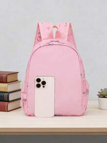 1pc Back To School Personalized Customized Backpack, Casual Versatile K-POP Theme Print, Zipper Closure Nylon Material, Adjustable Shoulder Straps, Hand-Carry, Suitable For School, Commuting, Shopping, Daily Use. Birthday Gift. - One Size - View 3