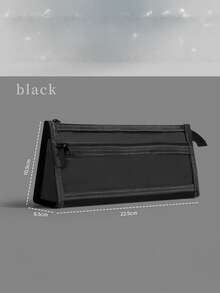 tonxiyuemu Transparent Mesh Pencil Case, Student Stationery Bag, Minimalist Design, High Aesthetic, Portable And Convenient For Storing Stationery. Perfect For Use During Back To School Season At School. - Single Piece - View 8