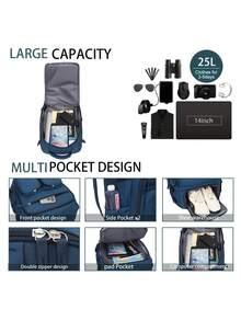 Travel Backpack For Men, Lightweight, Suitable For Short Trips, Commuting, Travel Luggage Bag, Large Capacity, Laptop, Book Bag - Multicolor - View 12