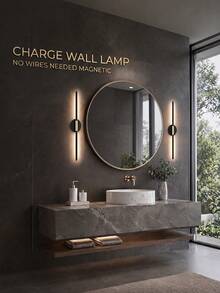 50/63/71cm High-End Magnetic Strip Wall Light, Remote Control Dimmable & Color Temperature Adjustable, Type-C Rechargeable No-Drill Wireless Wall Lamp, Gold Modern Linear Wall Light, Suitable For Bedroom, Living Room, Study, Staircase Decoration - Multicolor - View 11