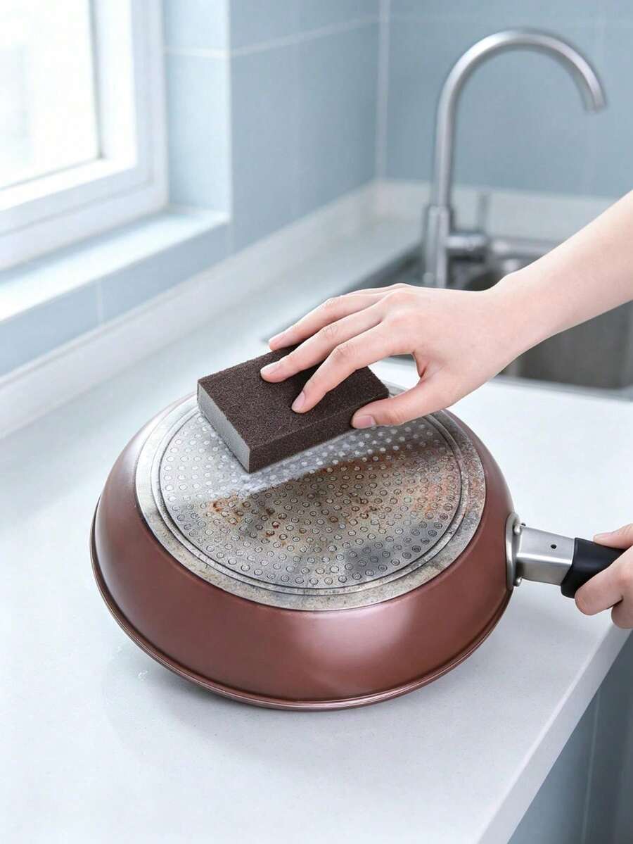 2/4pcs Magic Abrasive Sponge Scrubber, For Removing Rust, Cleaning Brush, For Descaling, Cleaning, Suitable For Kitchen, Bathroom, Home, Household Items - Multicolor - View 1