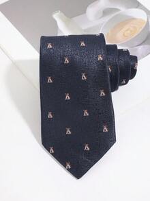 1 pièce Cravate à motif de chiot à texture fine, nouée à la main, style décontracté pour homme, convient pour banquet, rendez-vous, trajet, polyvalente - Multicolore - Voir 8