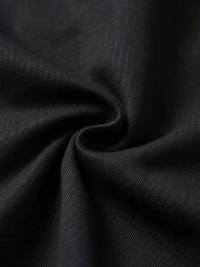 男士春秋休閒時尚百搭極簡翻領夾克外套 - 黑色 - 查看 4