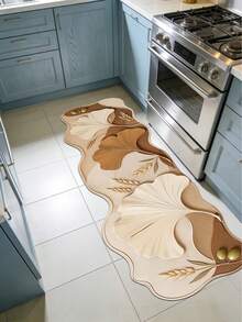 1/2 buah Keset Dapur Motif Daun Ginkgo Warna Krem, Karpet Ruang Tamu, Karpet Ruang Tamu Kecil, Karpet Kamar Tidur, Dekorasi Rumah Ruang Tamu, Karpet Luar Ruangan, Karpet yang Dapat Dicuci - MultiWarna - View 6