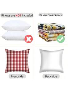 shangxia 4 buah Sarung Bantal Kotak-kotak Merah Minimalis Modern, Sarung Bantal Motif Garis-garis untuk Dekorasi Sofa Ruang Tamu - Cetak Satu Sisi - MultiWarna - View 5
