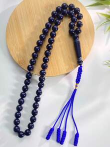 1 pieza 51-Cuentas de resina azul marino brillante, Tasbih de borla tejida a mano, Rosario de oración y recitación islámica portátil - Multicolor - Ver 10