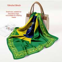 1PC Brazilian Flag Pattern Scarf For Women, Soft Head Scarf, Bandana, Hair Wrap, Neck Scarf, Shawl-Fashion Accessories For Women, For Sleeping, Travel - Multicolor - View 4